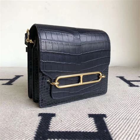 Fashion Hermes Cc Dark Blue Shiny Crocodile K Blue Saphir Matt