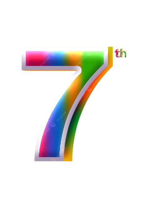 รูปเลขตัวที่ 7 มีสีสัน 3 มิติ Png เลข 7 แวววาว เลขตัวที่ 7 หมายเลข