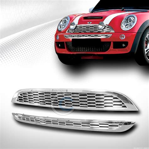 Euro Chrome Mesh Front Hood Bumper Grill Grille Pcs Mini