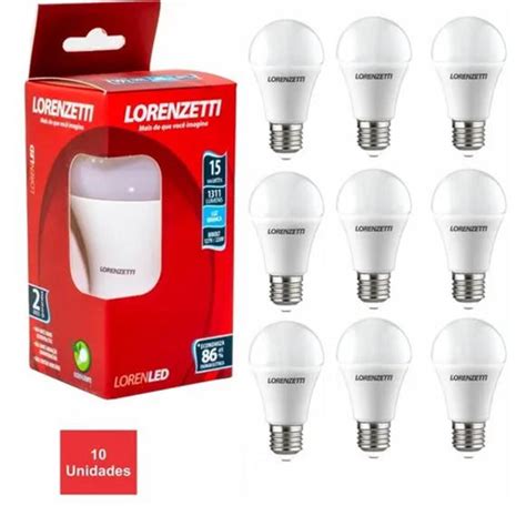 KIT 10 Lâmpada Led 12w Bulbo Soquete E27 Bivolt 6500k Branco Casa