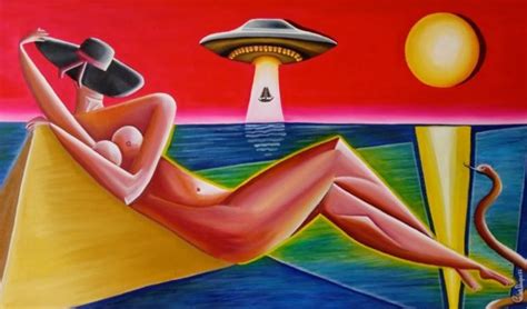 Ufo And Summer Painting By Carlos Duque Jose Art Gallery