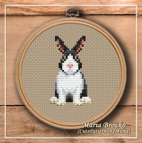 Cross Stitch Pattern Dutch Rabbit DMC Chart Needlepoint Embroidery