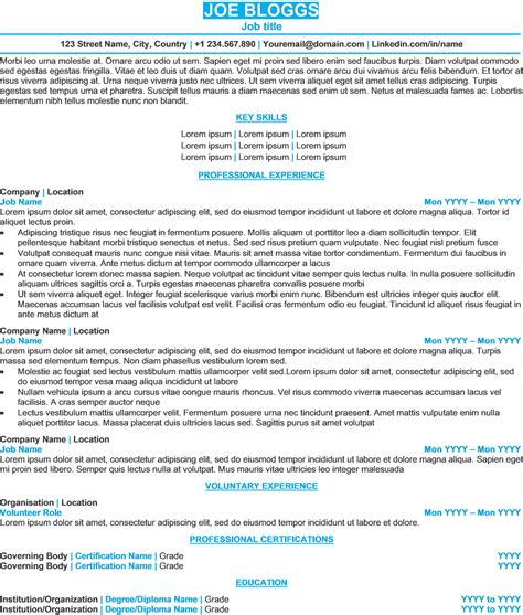 Different Resume Templates By Industry Careerhigher