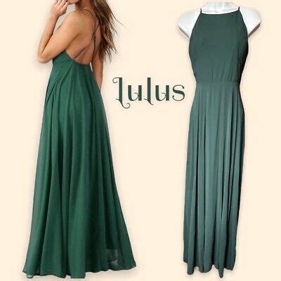 Lulus Dress Mythical Kind Of Love Dark Green Maxi Large Crisscross