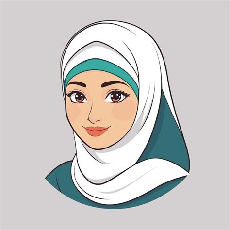 Premium Vector Hijab Girl Cartoon Illustration Minimalist Vector Design