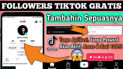 Cara Menambah Followers Tiktok Gratis Gratis Sepuasnya Youtube