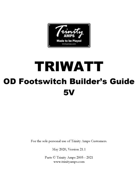 TRINITY AMPS TRIWATT BUILDER'S MANUAL Pdf Download | ManualsLib