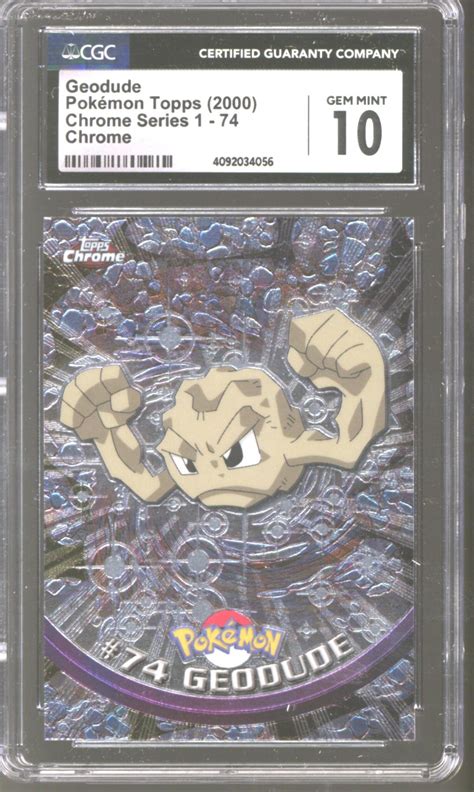 Pokemon Topps Chrome Geodude 74 CGC 10 GEM MINT DA Card World