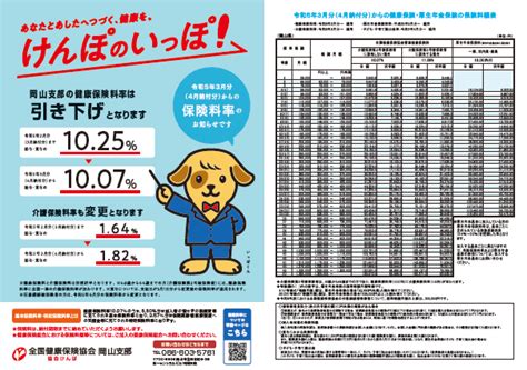 【広報】令和5年度保険料率のリーフレット 都道府県支部 全国健康保険協会