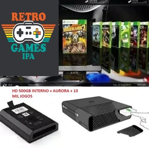 HD 500GB INTERNO PARA VIDEO GAME XBOX 360 RGH AURORA 10 MIL PACKS