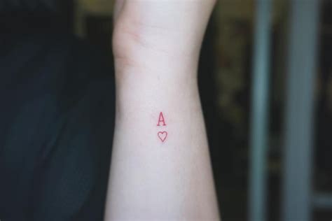 ♥ Alison Z ♥ on Instagram: “ACE #acetattoo #hearttattoo #redtattoo #wristtattoo #smalltattoo # ...