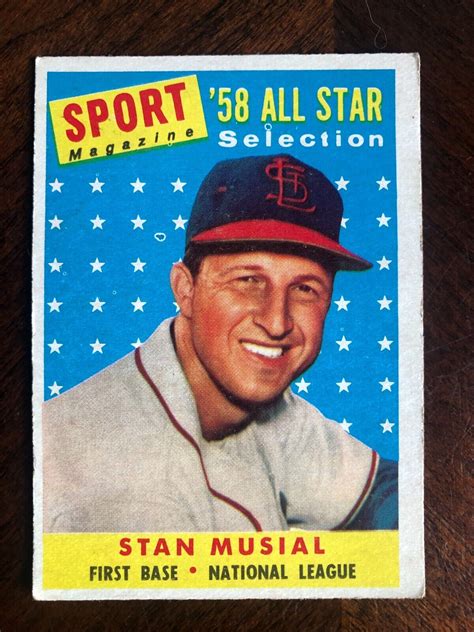 Stan Musial 1958 All Star Selection Baseball Card Topps 476 EBay