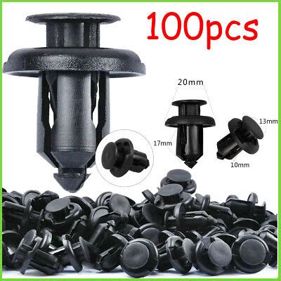 100 Pcs 10mm Bumper Clips Retainer Auto Car Plastic Rivets Fastener