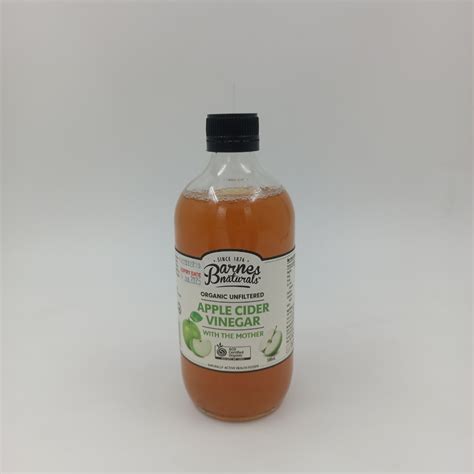 Barnes Naturals Organic Unfiltered Apple Cider Vinegar With The Mother 5ooml On Carousell