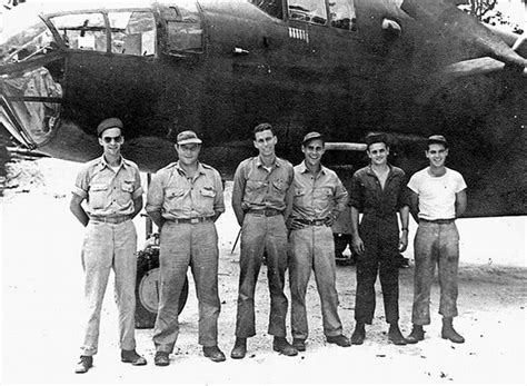 Pacific Wrecks Captain Edwin M Shanks With His Crew Posing With B 25