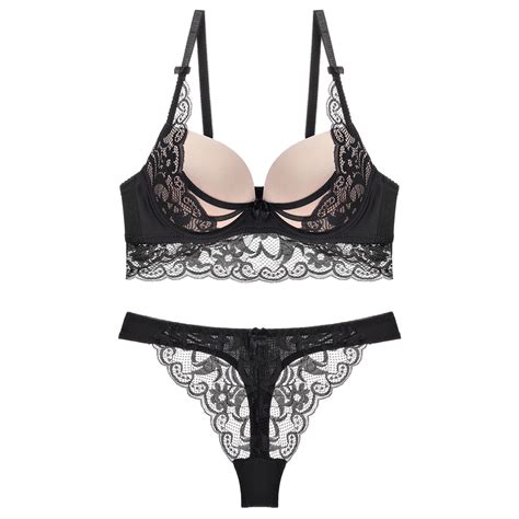 2019 Spring And Summer New Products Women Lace Bra Thong Sets Push Up