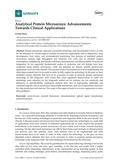 (PDF) Analytical Protein Microarrays: Advancements Towards Clinical ...