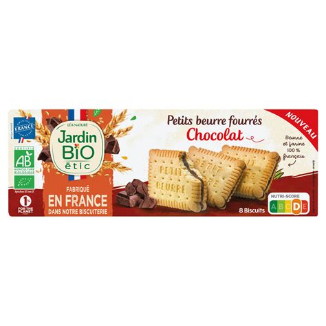 Biscuit petit beurre fourrés chocolat Bio JARDIN BIO le paquet de