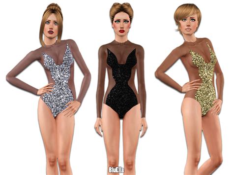 The Sims Resource Sheer Paneled Silk Bodysuit