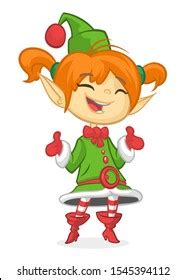 Happy Cartoon Smiling Blonde Girl Christmas Stock Vector Royalty Free