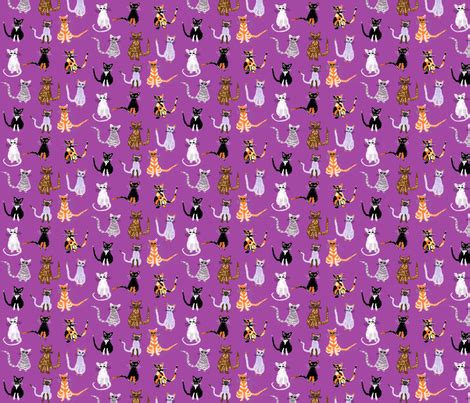 Halloween Cats Fabric Auntiecats Spoonflower