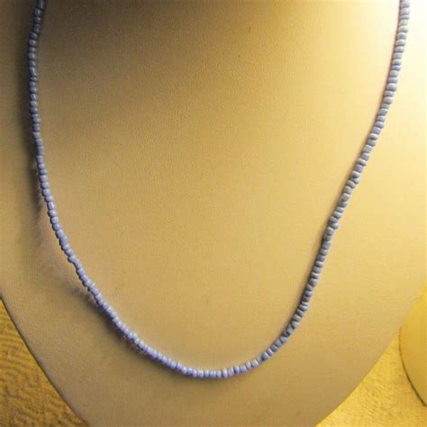 Soft Blue Seed Bead Necklace Etsy