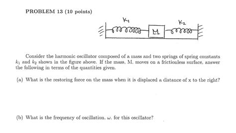 Solved Consider the harmonic oscillator composed of a mass | Chegg.com 
