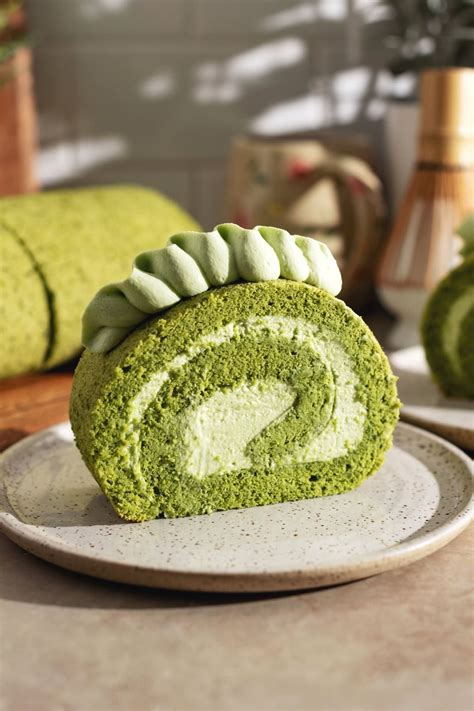 Matcha Roll Cake Swiss Roll Teak And Thyme