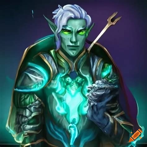 Image Of A Male Green Water Genasi Paladin On Craiyon