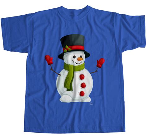 1tee Mens Classic Snowman Christmas T Shirt Ebay