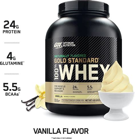 Optimum Nutrition Gold Standard 100 Whey Protein Powder Vanilla Flavored 48 Lb 68 Servings