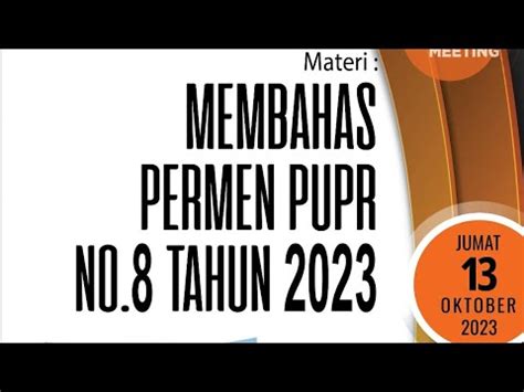 Membahas PERMEN PUPR No 8 Tahun 2023 YouTube