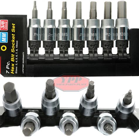 Piece Drive Hex Socket Set Metric Pro Grade Hex Bit Allen Socket