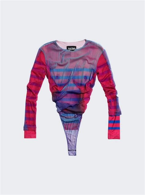 Y Project X Jean Paul Gaultier Body Morph Marini Re Bodysuit Pink And