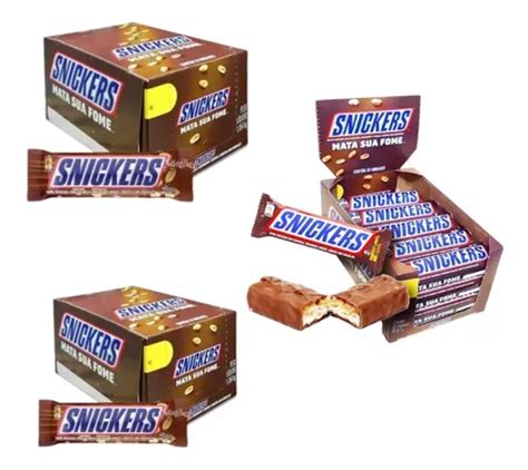 Kit 3 Caixas Chocolate Snickers Barra Recheada C20un 45g Frete Grátis