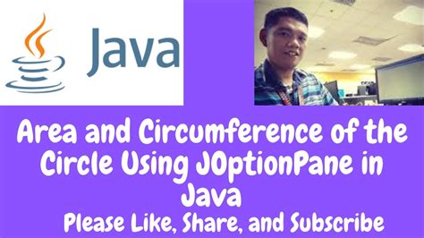 Area And Circumference Of The Circle Using JOptionpane In Java YouTube