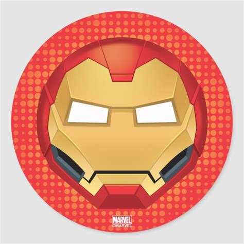 I Am Iron Man Emoji Classic Round Sticker Zazzle Iron Man Avengers Wall Art Round Stickers