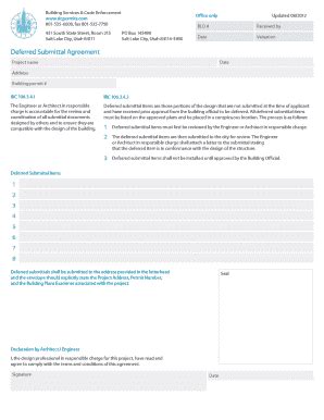 Fillable Online Deferred Submittal Agreement Fax Email Print PdfFiller