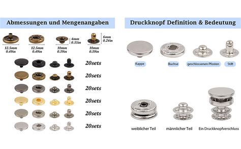 Sets Druckknopf Set Kwokwei Farben Druckkn Pfe Mit Zange Metall