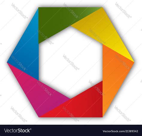 Colorful hexagon shape isolated icon Royalty Free Vector