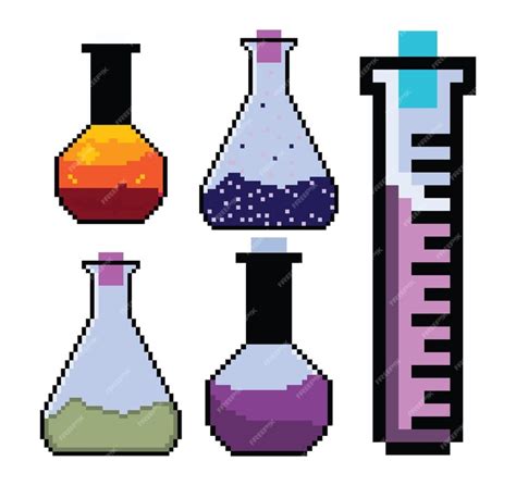 Premium Vector Pixel Art Test Tube Science Laboratory Glassware Pixel Set