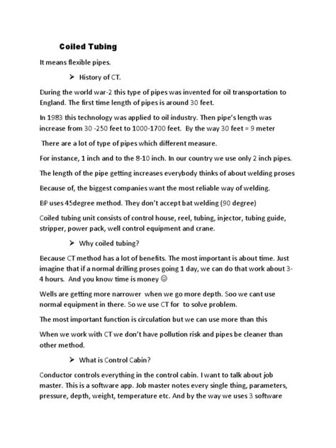 Coil Tubing | PDF | Pipe (Fluid Conveyance) | Applied And ...