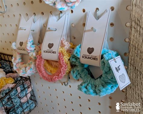 Printable Scrunchies Display Template Set For Market Booth Prep DIY