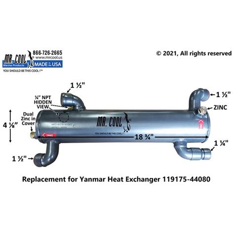 Yanmar 4lha Stzep Dtzep Heat Exchanger 119175 44080 Replacement