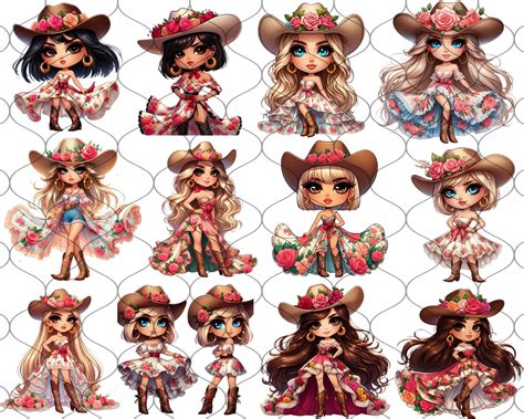 Beautiful Chibi Latina Cowgirl Png Western Girl Png Cowgirl Png