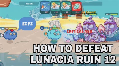 Axie Infinity How To Defeat Lunacia Ruin Lvl Axie Aap Aqua