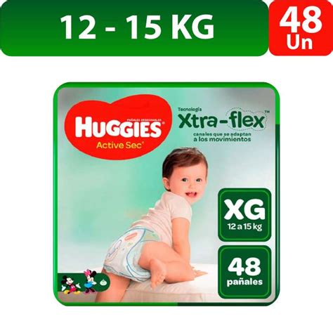 Pa Ales Huggies Talla Xg Active Sec Xtra Flex Un