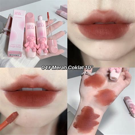 Jual Cod Ready Gege Bear Sweet Pink Bear Hydrating Matte Lip Mud