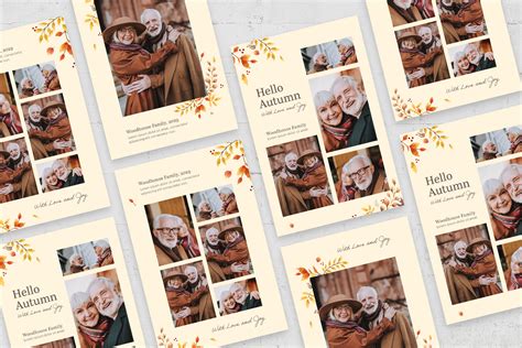 Autumn Family Photo Card Template Set [PSD] - BrandPacks