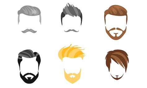 Premium Vector Different Male Hairstyles Beards And Mustaches Types